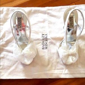 Badgley Mischka White Lace Bryant Heels size 5.5